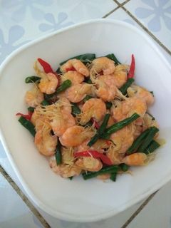 Foto resep Tumis udang kacang panjang