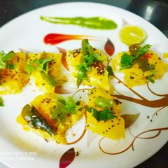 Khaman dhokla A picture of Khaman dhokla.