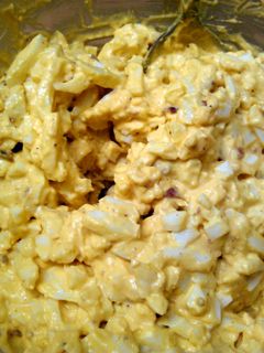 A picture of Devilled egg salad.