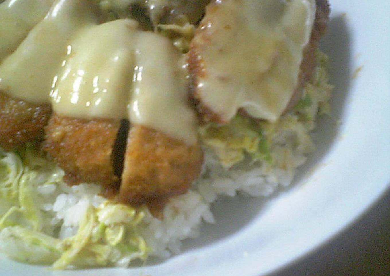 Easy Cheese Pork Katsu Rice Bowl