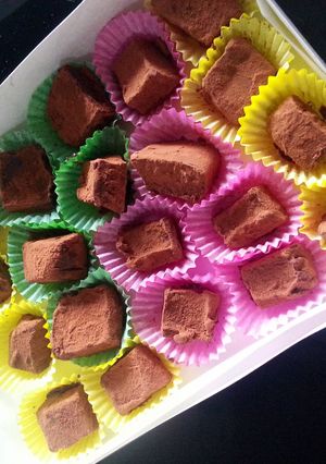 A picture of Nama Chocolates ( simple truffles).