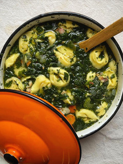 A picture of Mom’s Tortellini Soup.