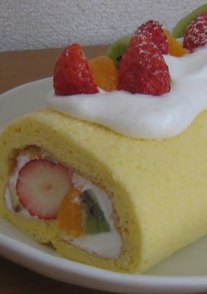 A picture of Easy Roll Cake Sponge Made with Rice Flour.