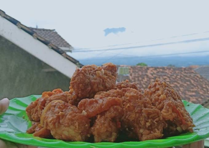Resep Spicy Honey Chicken / Ayam Krispi Saus Asam Manis Anti Gagal