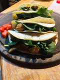 Quesadillas de Pollo, Champiñones y Rúcula