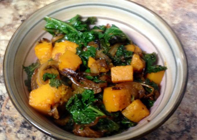 Kale with Squash And Onion