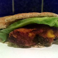 A picture of Sophie's BBQ Mexican veggie burgers.