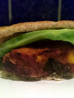 A picture of Sophie's BBQ Mexican veggie burgers.