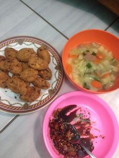 Foto resep Bakwan Tahu, Sayur Sop, Sambal Kecap