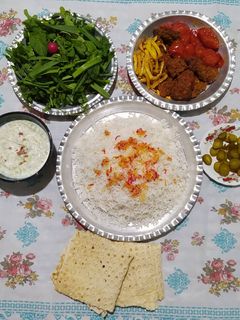 عکسی از دستور کته با شامی کباب