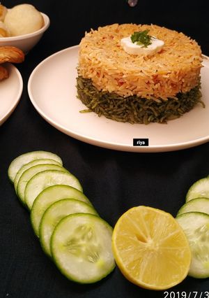 A picture of Baked palak paneer rice.