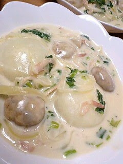 A picture of Turnip & Turnip Greens Creamy Simmer.