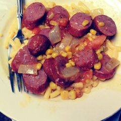 A picture of Sausage Mac & Cheese.