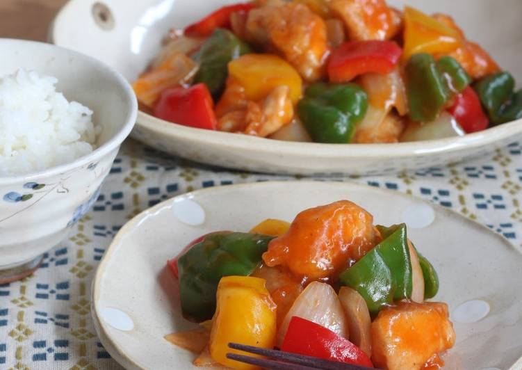 Simple Non-Deep Fried Sweet and Sour Chicken