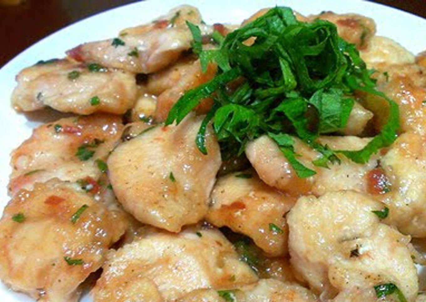 Stir-Fried Chicken Breast With Ume-Shiso Sauce