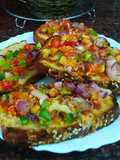Homemade multigrain bread sooji pizza