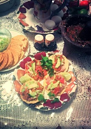 A picture of Norma's Tostadas (bean).