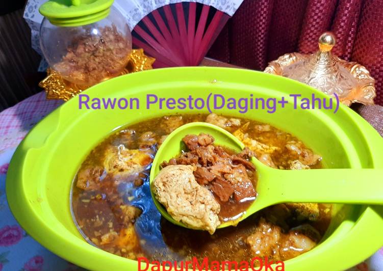 Resep Rawon Presto(Daging Sapi+Tahu) Enak dan Antiribet