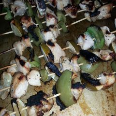 A picture of Grilled cilantro lime chicken kabobs.