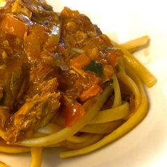 A picture of Rich Man Poor Man Pasta - Scialatielli with Mackerel.