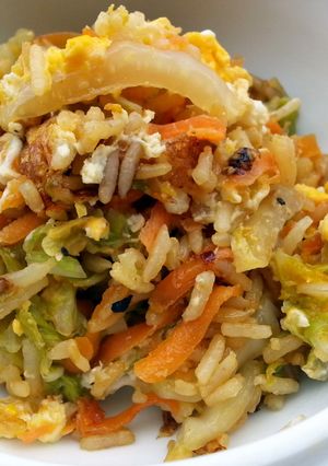 A picture of Cabbage And Egg Fried Rice.