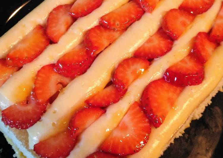 Pastel de crema y fresas especial Sant Jordi