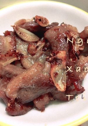 Hình của món Ngan xào tỏi kiểu em bé.