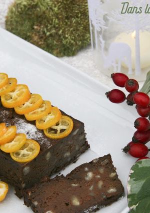 Une photo de Marquise au chocolat et aux marrons
