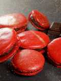 Chocolate Macarons with Christmas Colors