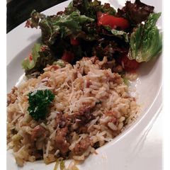 A picture of Pineapple Artichoke & Sausage Risotto.