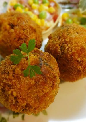 A picture of Melty Cheese Rice Balls.