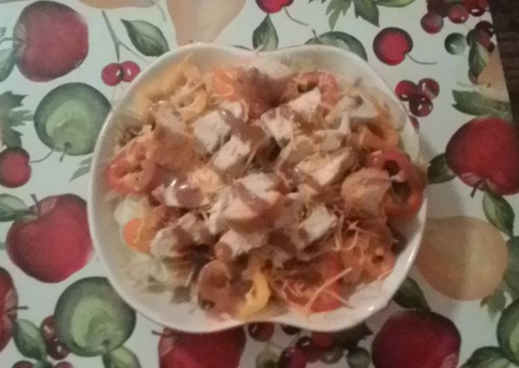 Raspberry Margarita Chicken Salad with Garlic Parmesan Croutons