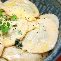 A picture of Ricotta Cheese and Spinach Ravioli.