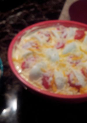 A picture of 7 layer Greek salad.