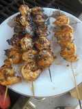 Brochetas de camarones tipo Hector