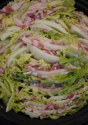 A picture of Chinese Cabbage and Pork Belly Hot Pot To Chase Away A Cold.