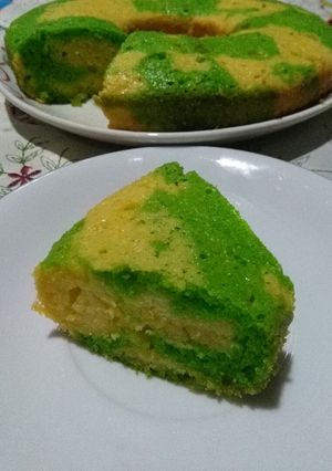 Foto resep Cake Marmer Keju Pandan