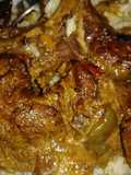 Smothered pork steaks n gravy w/ rice