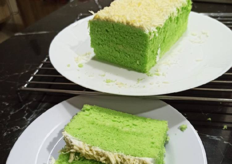 Bumbu Membuat Steamed pandan cake 2 telur Anti Gagal