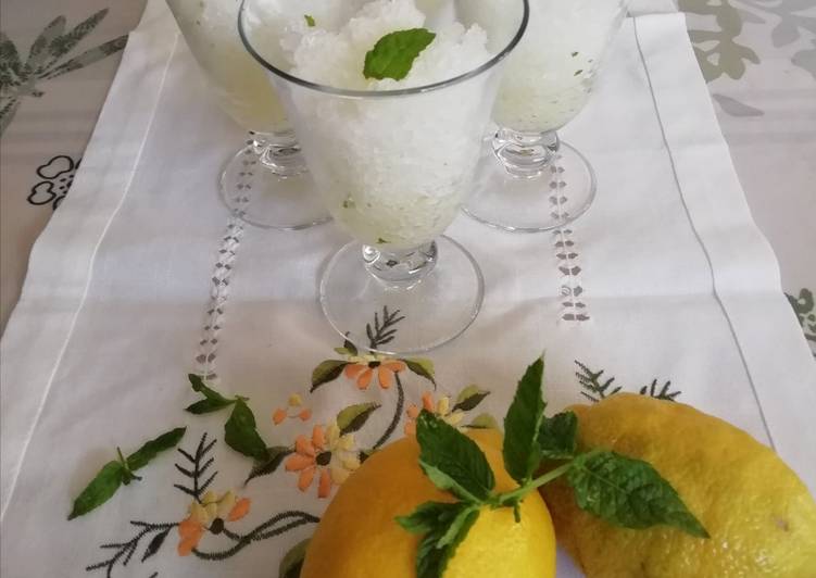 Granité citron et menthe