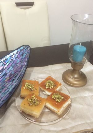 صورة لوصفة طريقة عمل بسبوسه بالقشطه