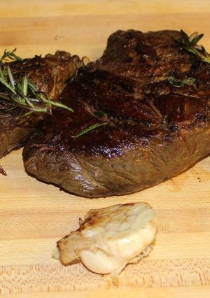 A picture of 72 Hour Short Ribs with Potato Rosti and Port Wine Sauce.