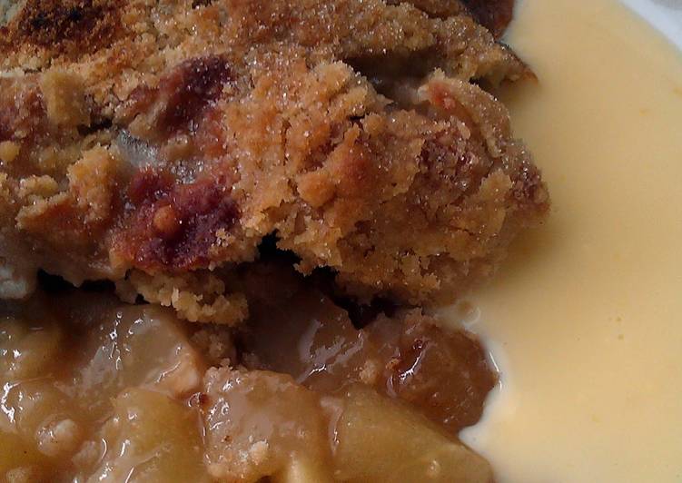 Recipe of Vickys Pear and Apple Butterscotch Crumble, GF DF EF SF NF in 18 Minutes at Home