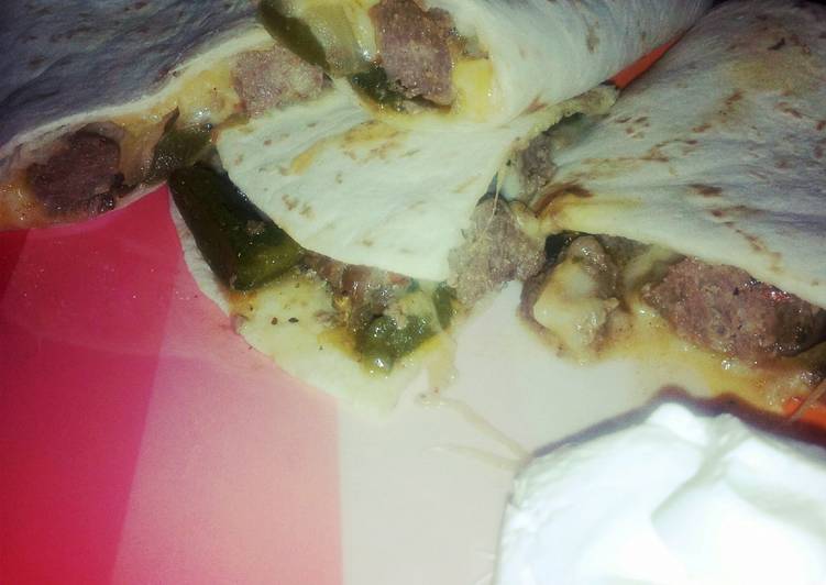 Recipe of Perfect Easy Steak Quesadillas.