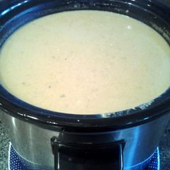 A picture of Crockpot potato broccoli soup.