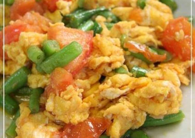 Simple Way to Prepare Homemade Easy Chinese Stir-Fry with Green Beans, Tomatoes, and Eggs