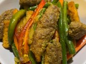Gambar bola bola daging sapi lada hitam
