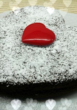 A picture of AMIEs VALENTINEs CHOCOLATE Cake.