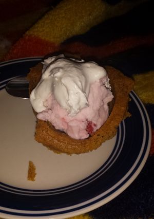A picture of Ice cream & cookies.