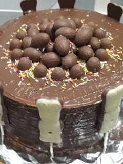 Una foto de Tarta de obleas con crema de avellanas